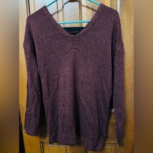 NWOT Maroon tie back sweater size M